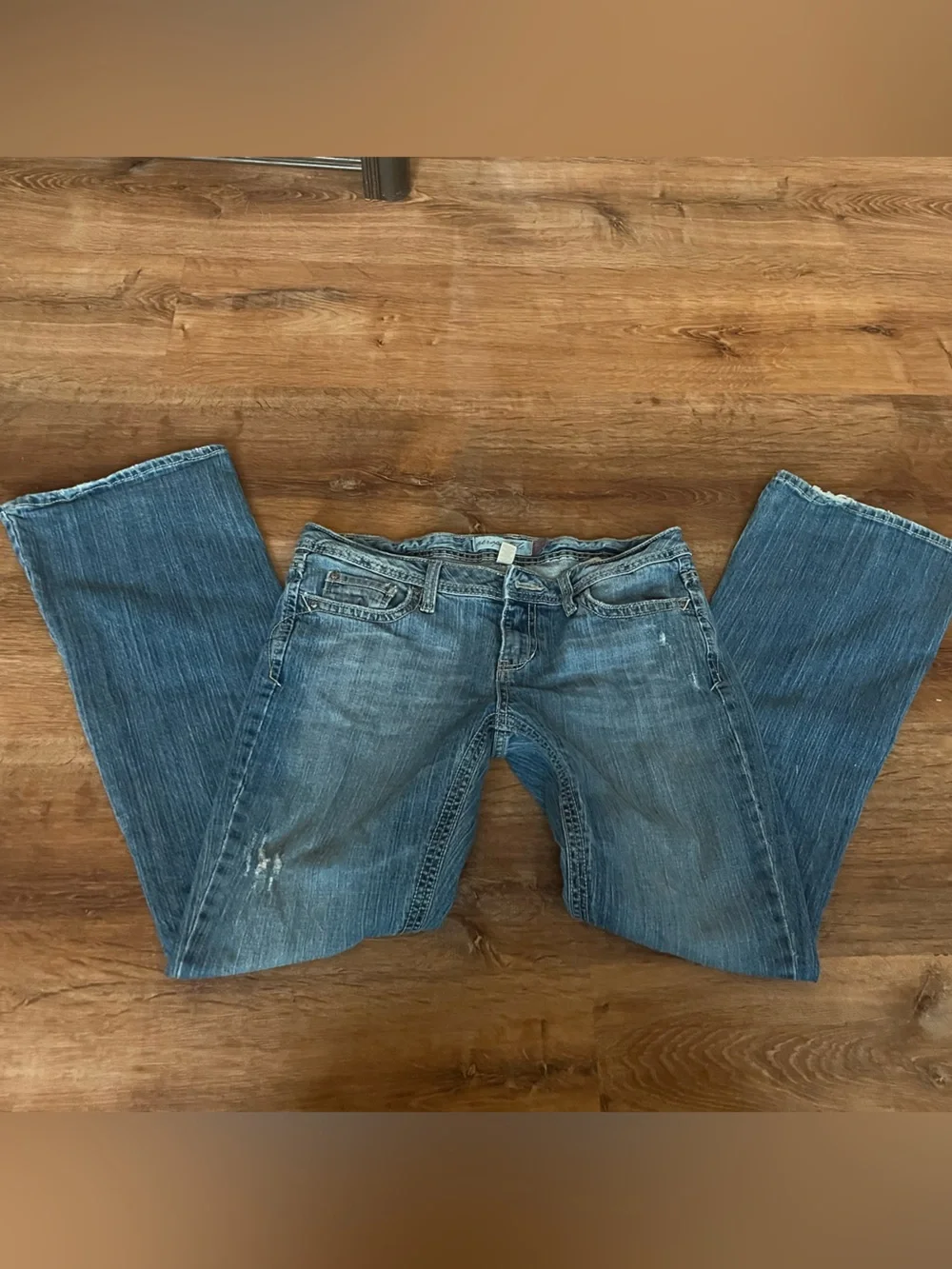 Aeropostale Women's low rise bootcut Blue Skinny Flare Jeans Y2K style
